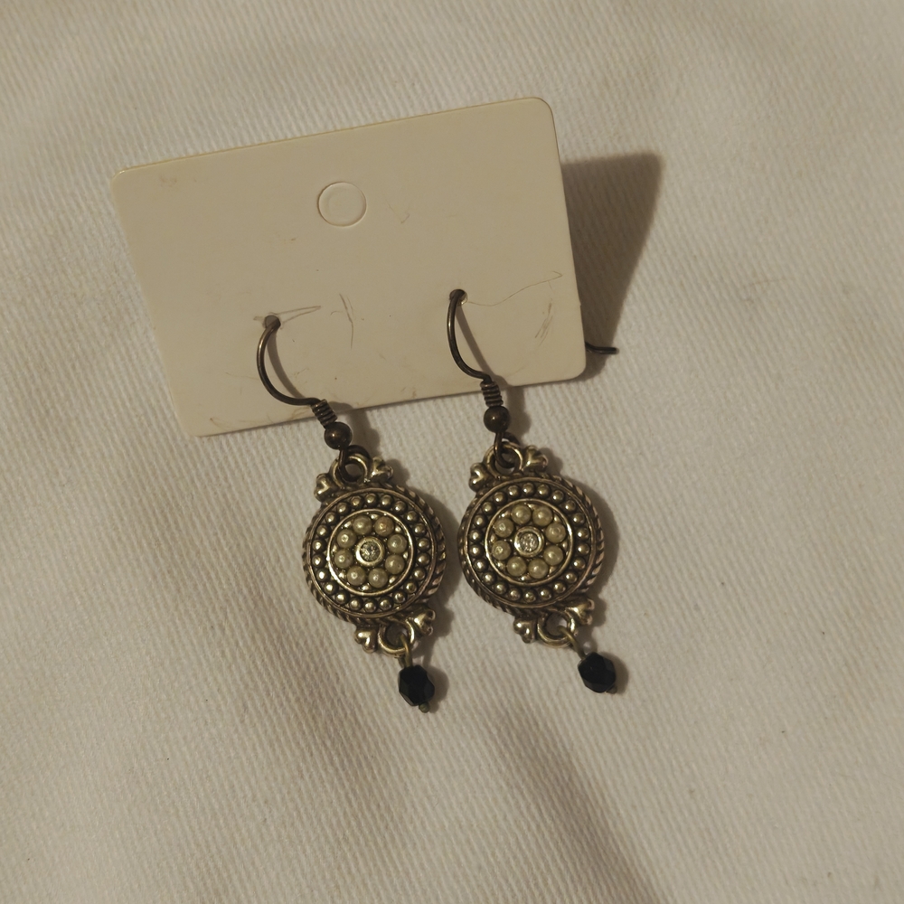 Elegant Silver and Black Dangle Earrings